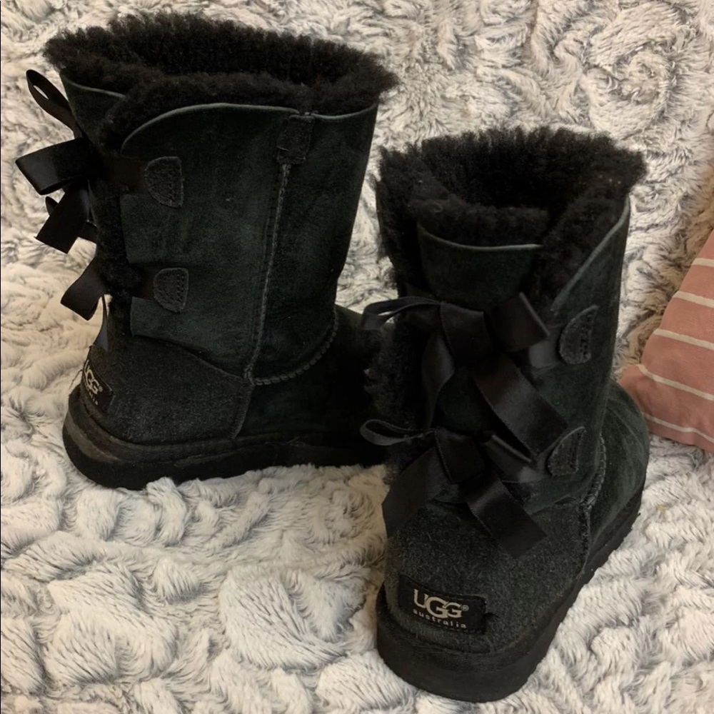 Black Bailey Bow Ugg Boots Size 7